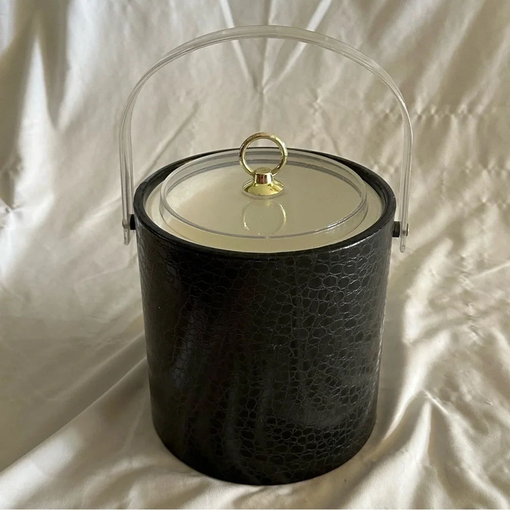 Super cool, vintage, mid century, modern alligator, embossed, lucite, ice bucket